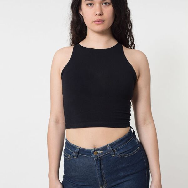 8369 Cotton Spandex Jersey Sleeveless Crop Top Thumbnail